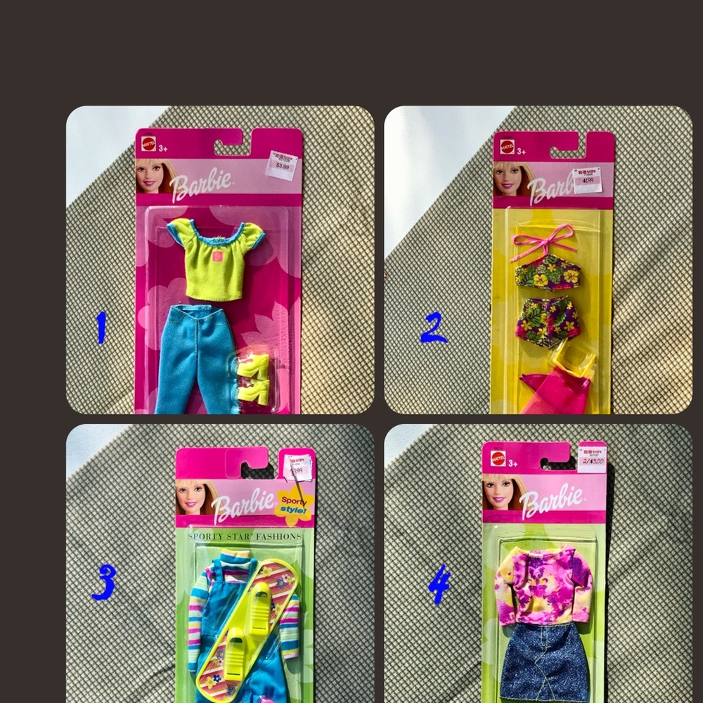 NIB 2002 Barbie outfit..   $8 each or $20 for 4